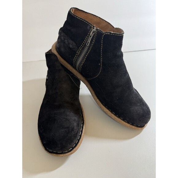 Born Toya Ankle Boots Black Distressed Suede Women’s Size 9.5/41 Comfort - Picture 2 of 9